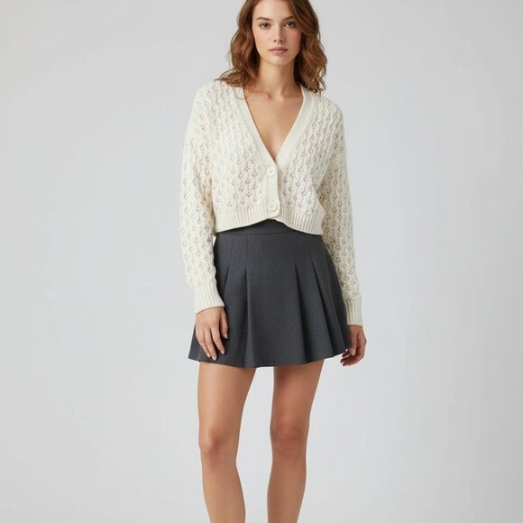 $190 NWT FINDERS KEEPERS Australia Mabel cropped cardigan ivory S - Picture 3 of 11